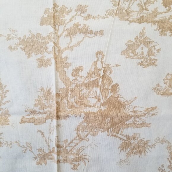 Lovely Toile French Country Fabric by Michael Miller in Gold and Creamy White - Picture 7 of 10